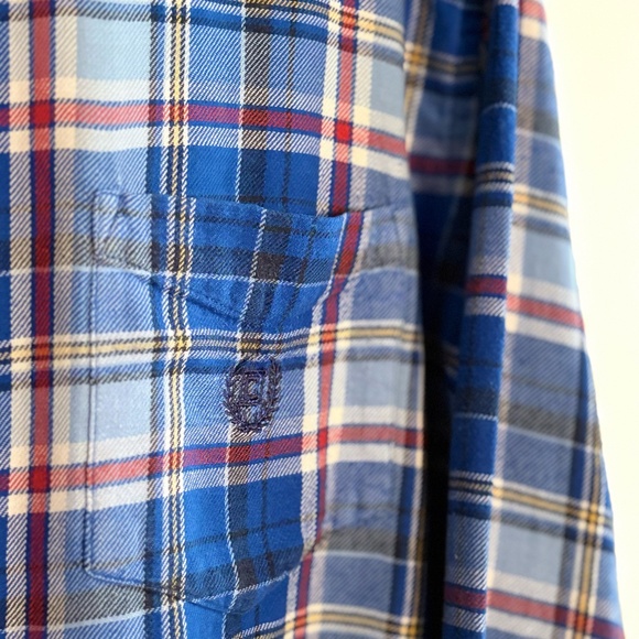 Vintage Chaps Blue & Red Plaid Lightweight Flannel Button Down Shirt - Picture 8 of 15